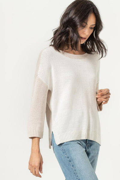 3/4 Sleeve Colorblock Sweater