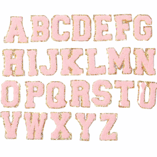 Letter Patches - Light Pink