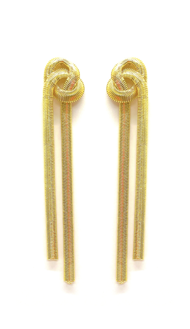 Gold Knot Drop Earrings