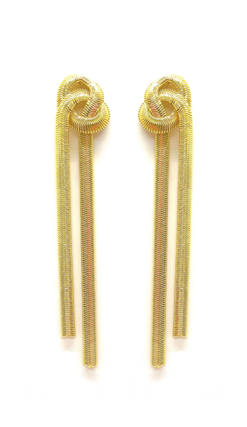 Gold Knot Drop Earrings