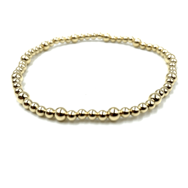 14k Gold Filled Beaded Simple Stretch Bracelet
