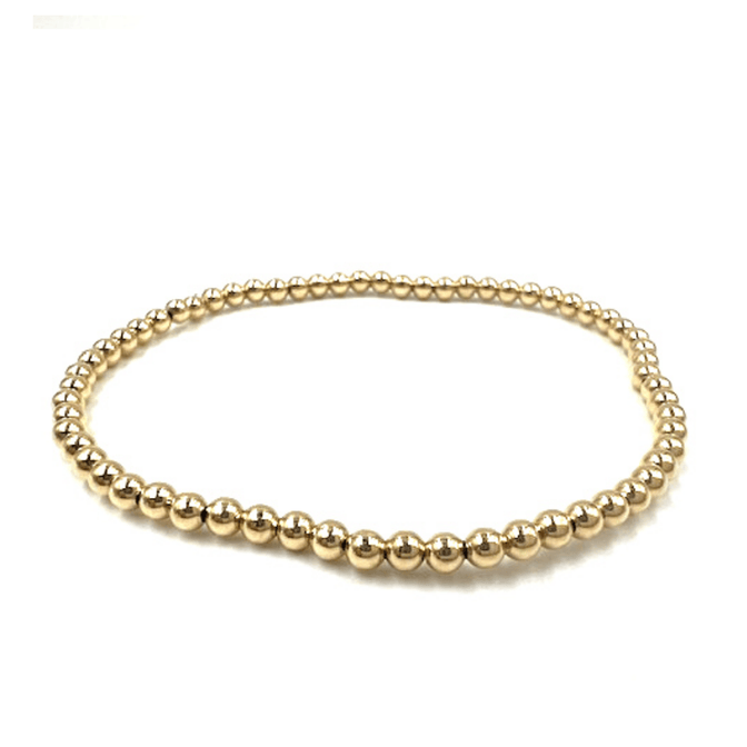 14k Gold Filled Beaded Simple Stretch Bracelet