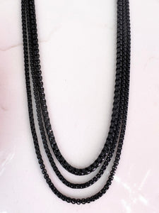 Color Box Chain Layered Necklace