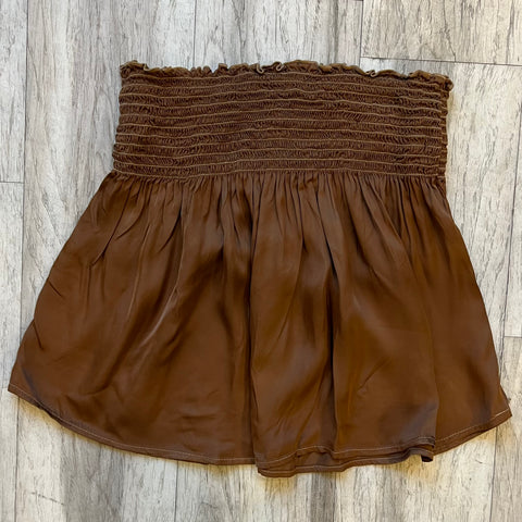 Elastic Mini Skirt - Dark Tan