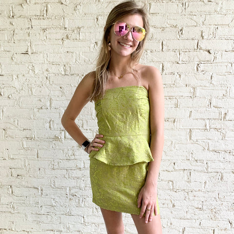 Jacquard Peplum Dress