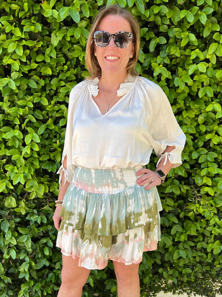 Tie dye ruffle sales skirt