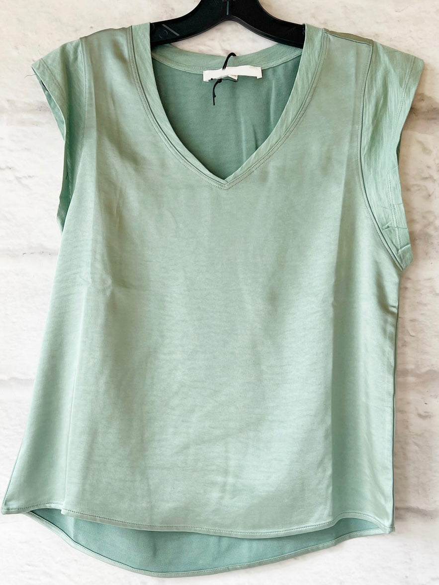 Vneck Satin Top