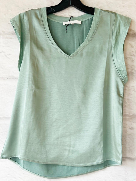 Vneck Satin Top