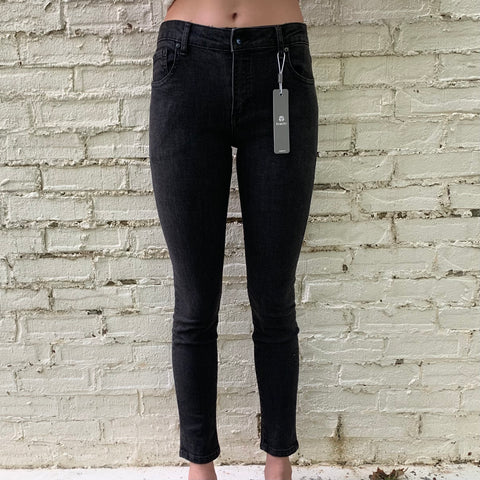 Girls High Rise Split Ankle Jeans - Black